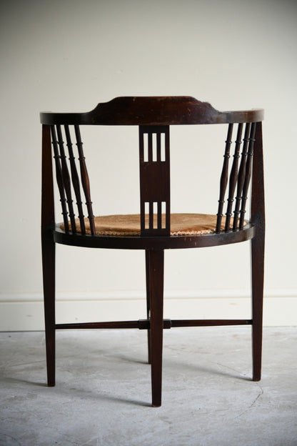 Edwardian Inlaid Mahogany Corner Chair