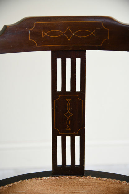 Edwardian Inlaid Mahogany Corner Chair