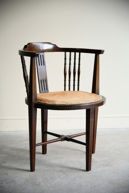 Edwardian Inlaid Mahogany Corner Chair