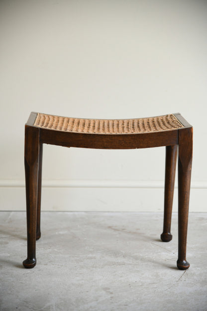 Edwardian Mahogany Stool with Cane Seat