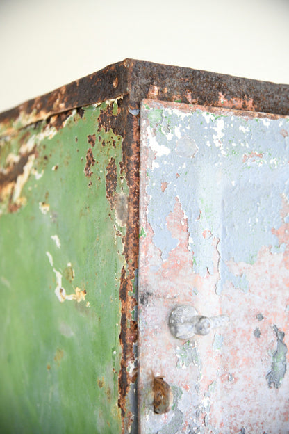 Vintage Industrial Triple Locker Cabinet