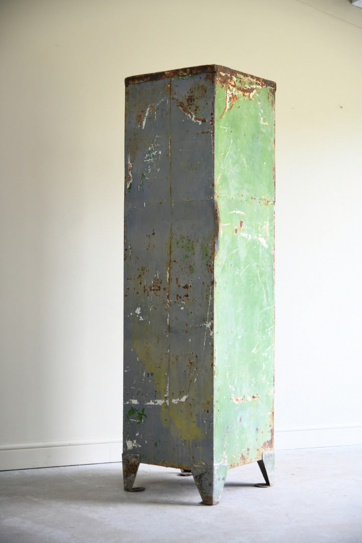 Vintage Industrial Triple Locker Cabinet