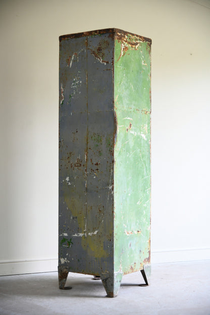 Vintage Industrial Triple Locker Cabinet
