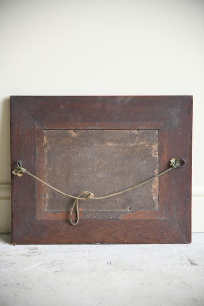 Arts & Crafts Carved Oak Wall Mirror