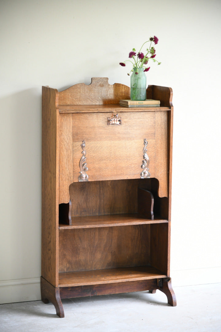 Art Nouveau Oak Students Bureau Bookcase