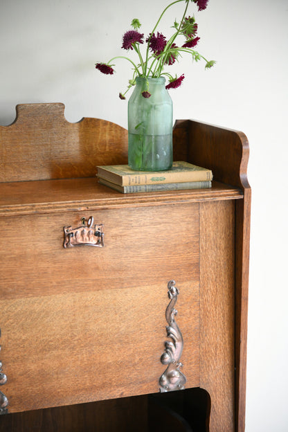 Art Nouveau Oak Students Bureau Bookcase