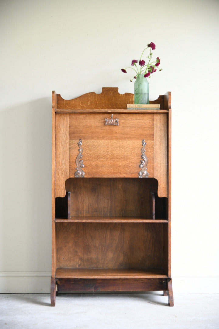Art Nouveau Oak Students Bureau Bookcase