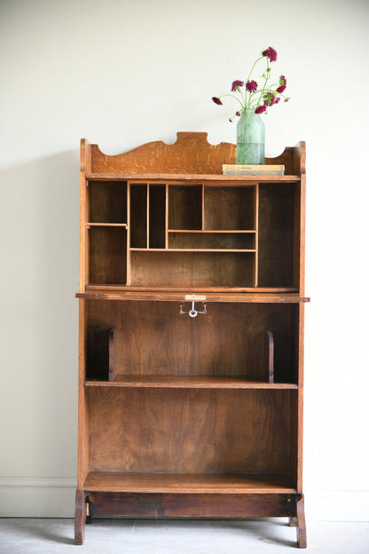 Art Nouveau Oak Students Bureau Bookcase