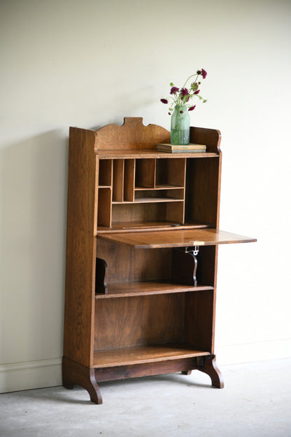 Art Nouveau Oak Students Bureau Bookcase