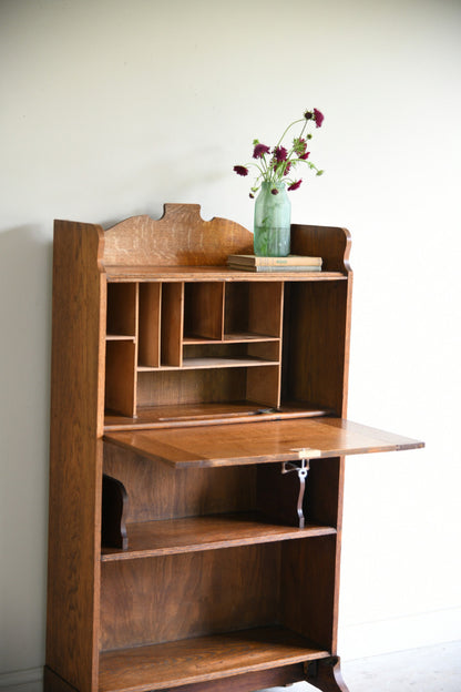 Art Nouveau Oak Students Bureau Bookcase