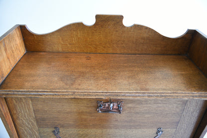 Art Nouveau Oak Students Bureau Bookcase