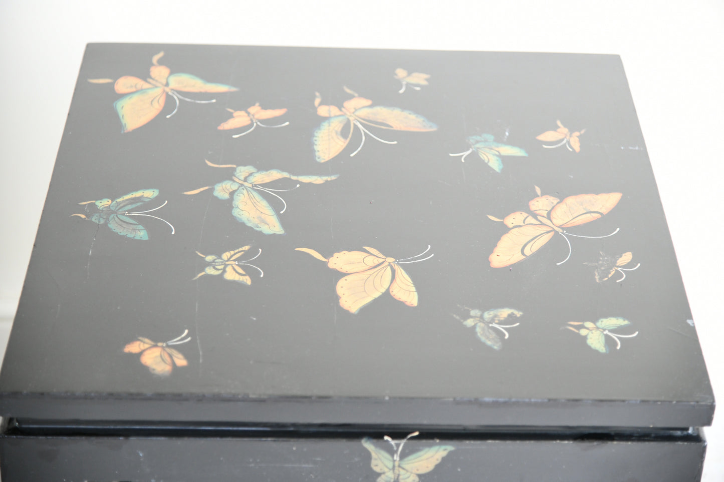 Chinese Black Lacquer Nest of Three Tables