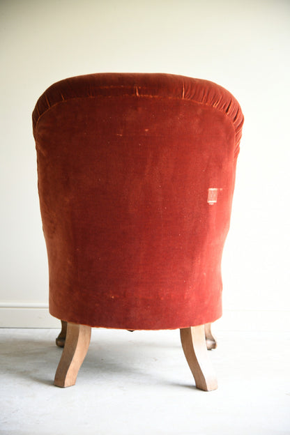 Antique Victorian Button Back Armchair