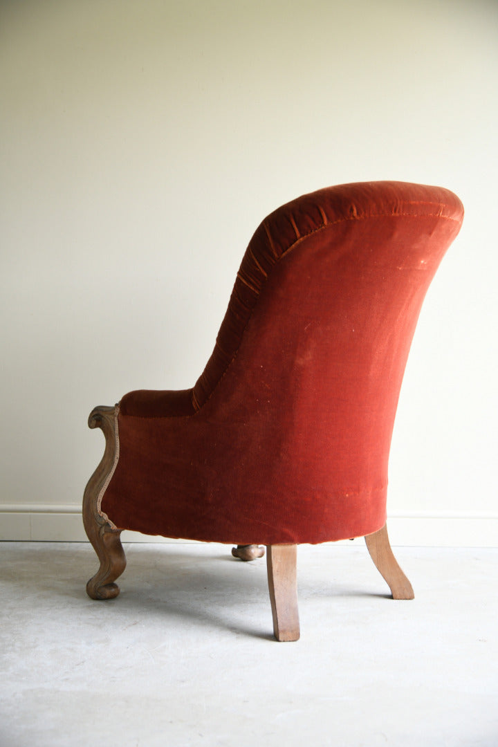 Antique Victorian Button Back Armchair