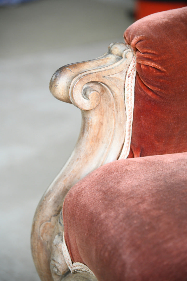 Antique Victorian Button Back Armchair