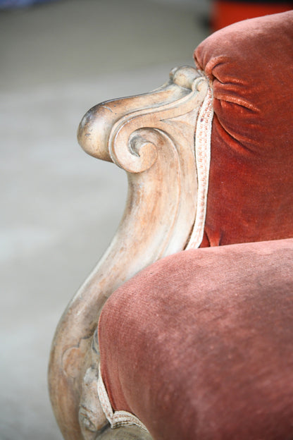 Antique Victorian Button Back Armchair