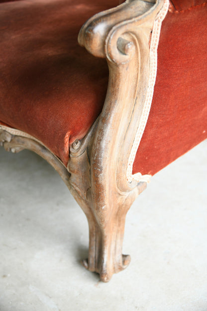 Antique Victorian Button Back Armchair