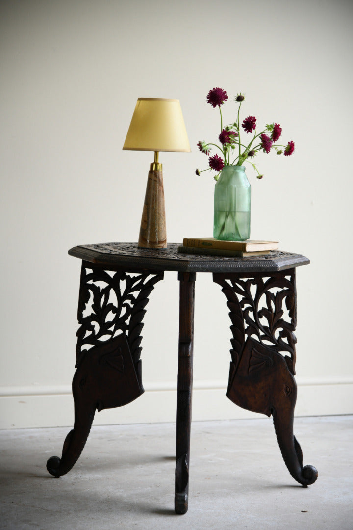 Indian Padouk Carved Occasional Table