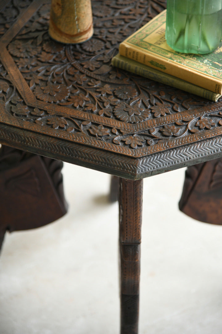 Indian Padouk Carved Occasional Table