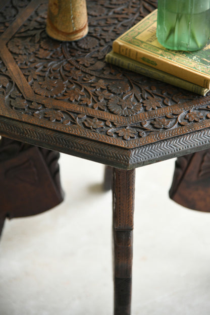 Indian Padouk Carved Occasional Table