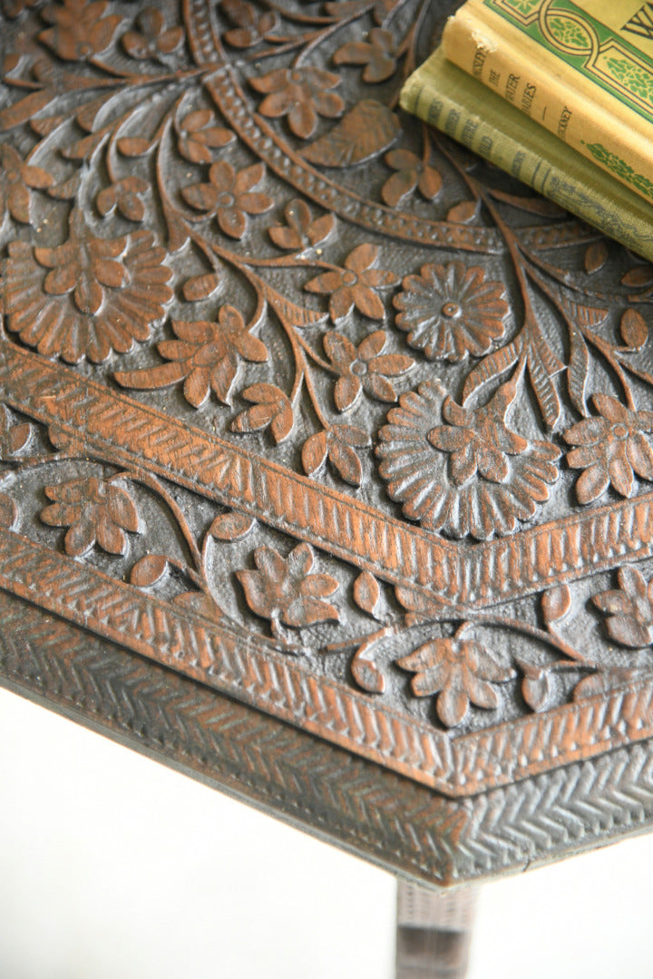 Indian Padouk Carved Occasional Table