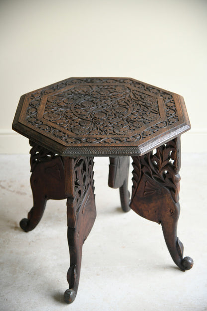 Indian Padouk Carved Occasional Table