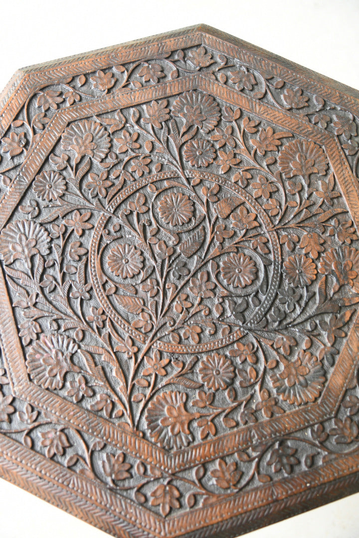Indian Padouk Carved Occasional Table