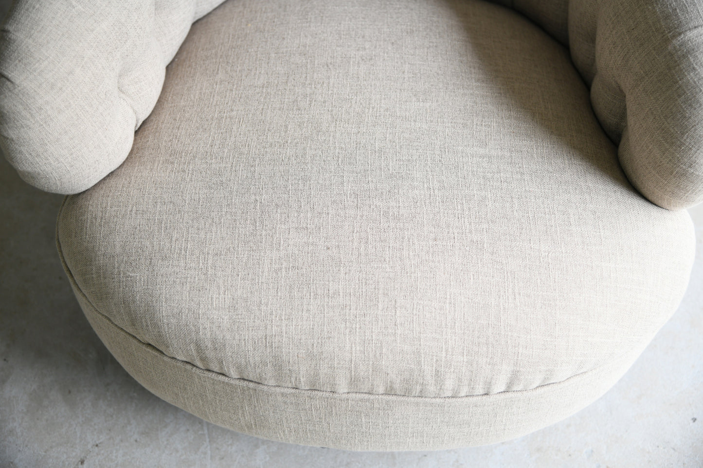 Antique Victorian Button Back Linen Upholstered Tub Armchair