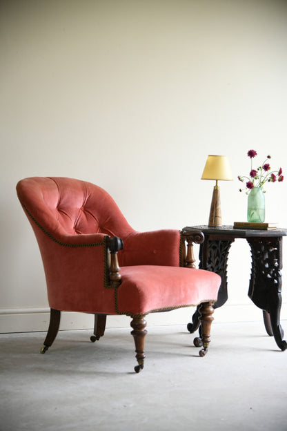 Victorian Rosewood Framed Button Back Armchair