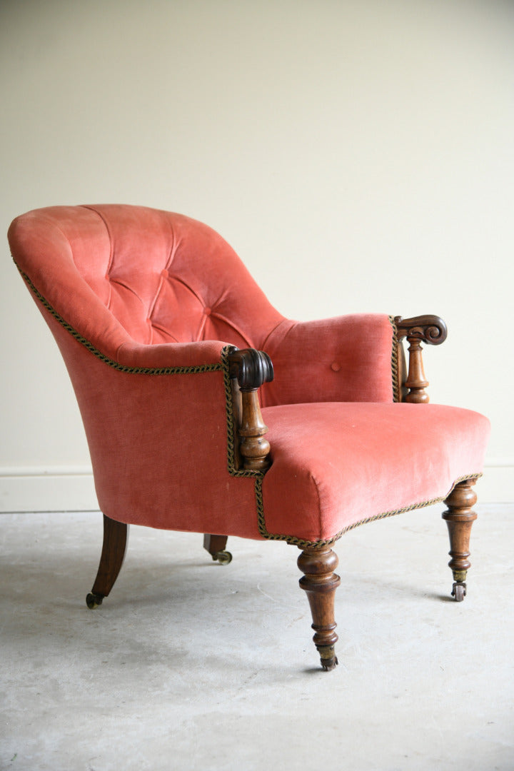 Victorian Rosewood Framed Button Back Armchair