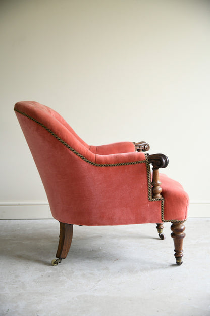 Victorian Rosewood Framed Button Back Armchair