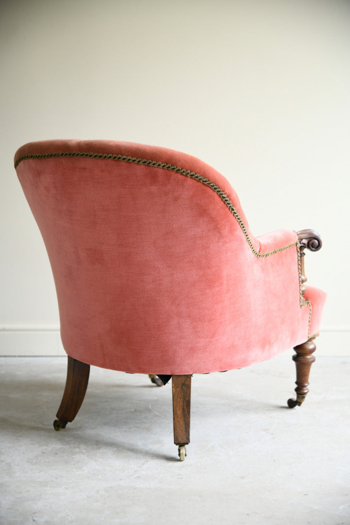 Victorian Rosewood Framed Button Back Armchair