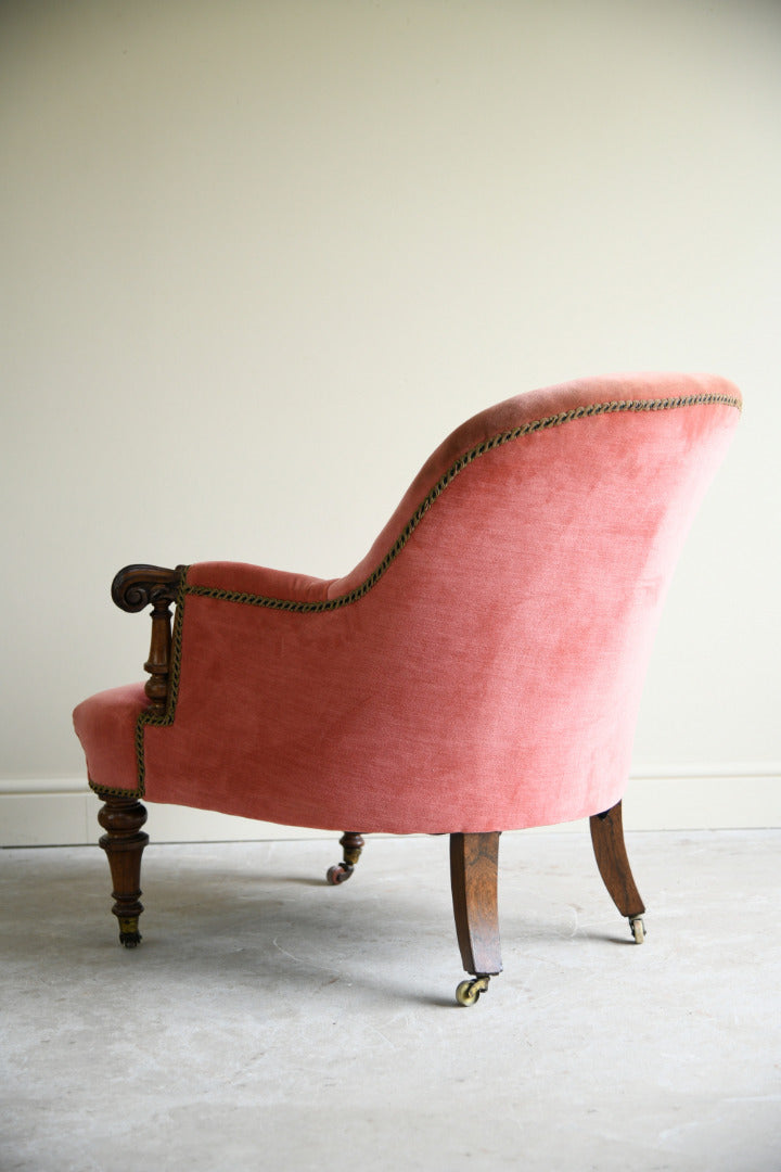 Victorian Rosewood Framed Button Back Armchair