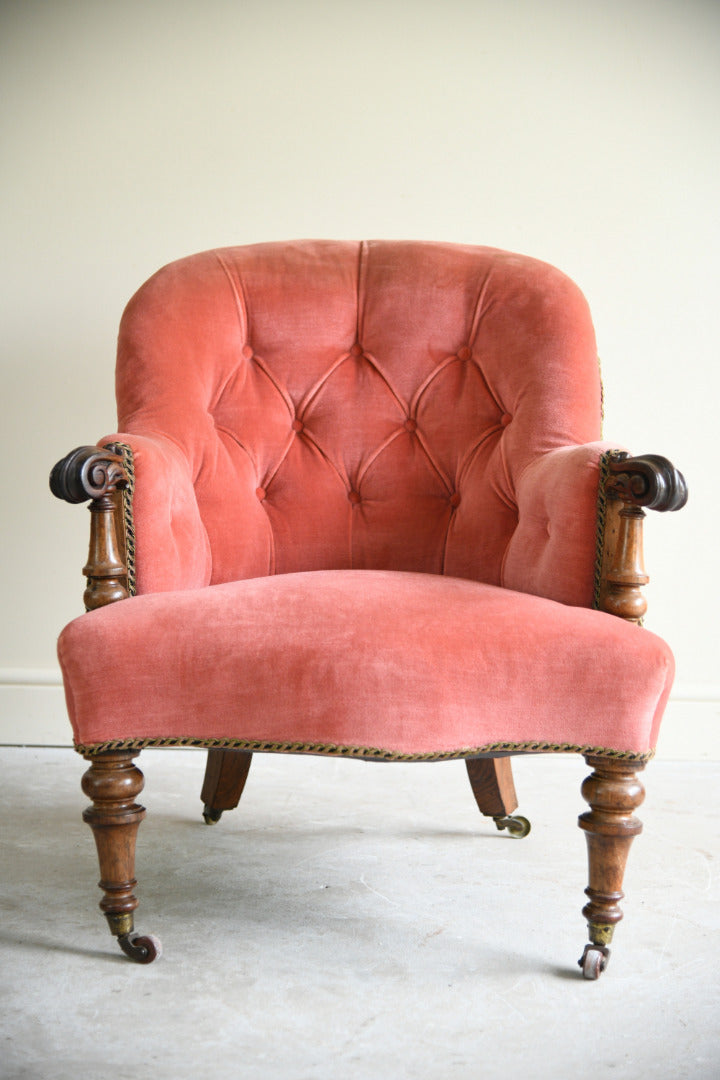 Victorian Rosewood Framed Button Back Armchair