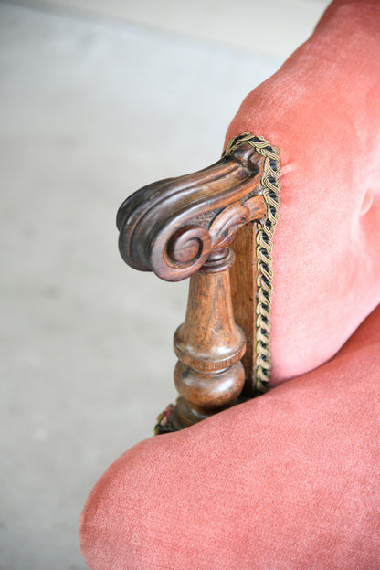 Victorian Rosewood Framed Button Back Armchair
