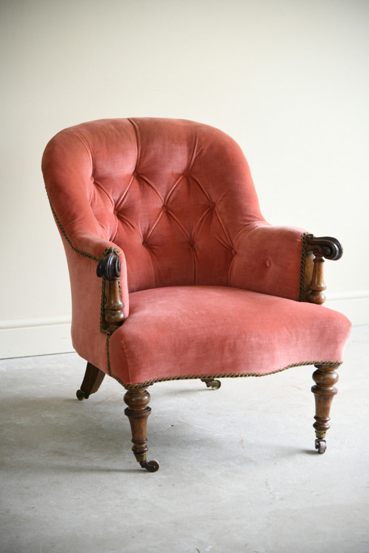 Victorian Rosewood Framed Button Back Armchair