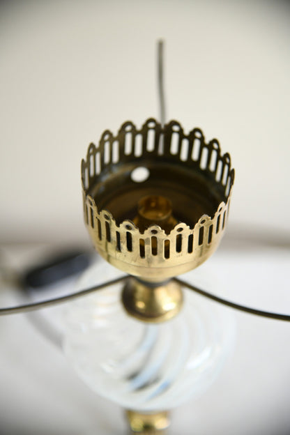 Pair of Early 20th Century Lamps with Opaline Glass Shades