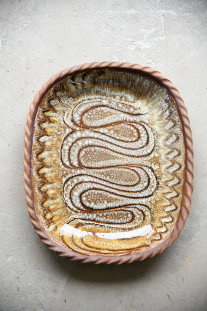 Alan Frewin Slipware Decorated Earthenware Dish