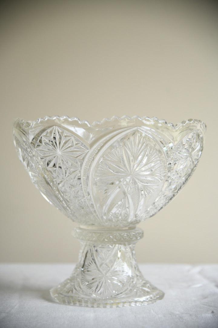 Large Pressed Glass Pedestal Centre Bowl