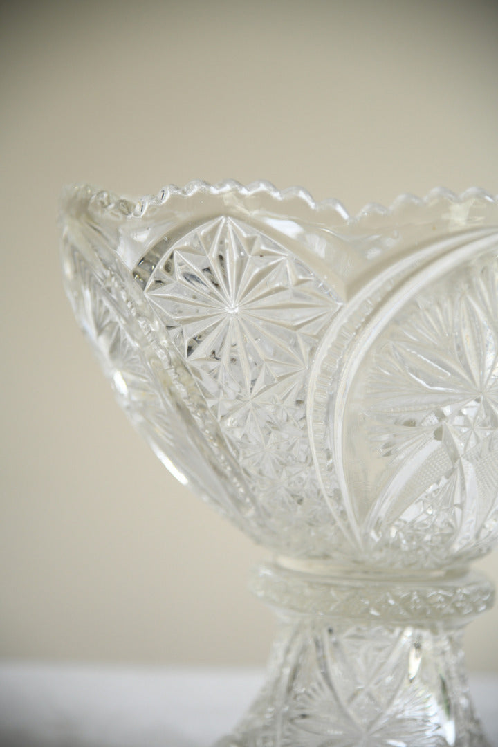 Large Pressed Glass Pedestal Centre Bowl