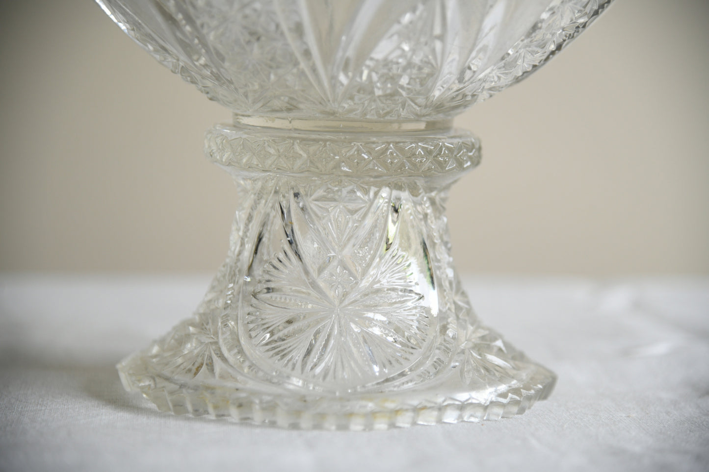 Large Pressed Glass Pedestal Centre Bowl