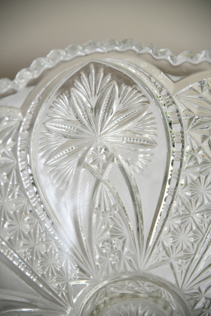 Large Pressed Glass Pedestal Centre Bowl