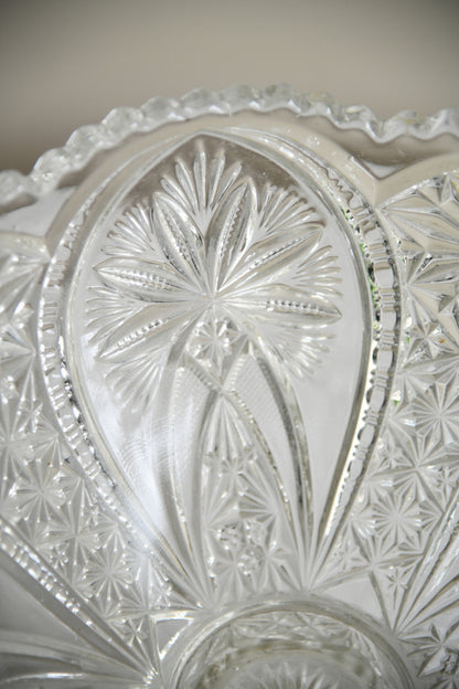 Large Pressed Glass Pedestal Centre Bowl