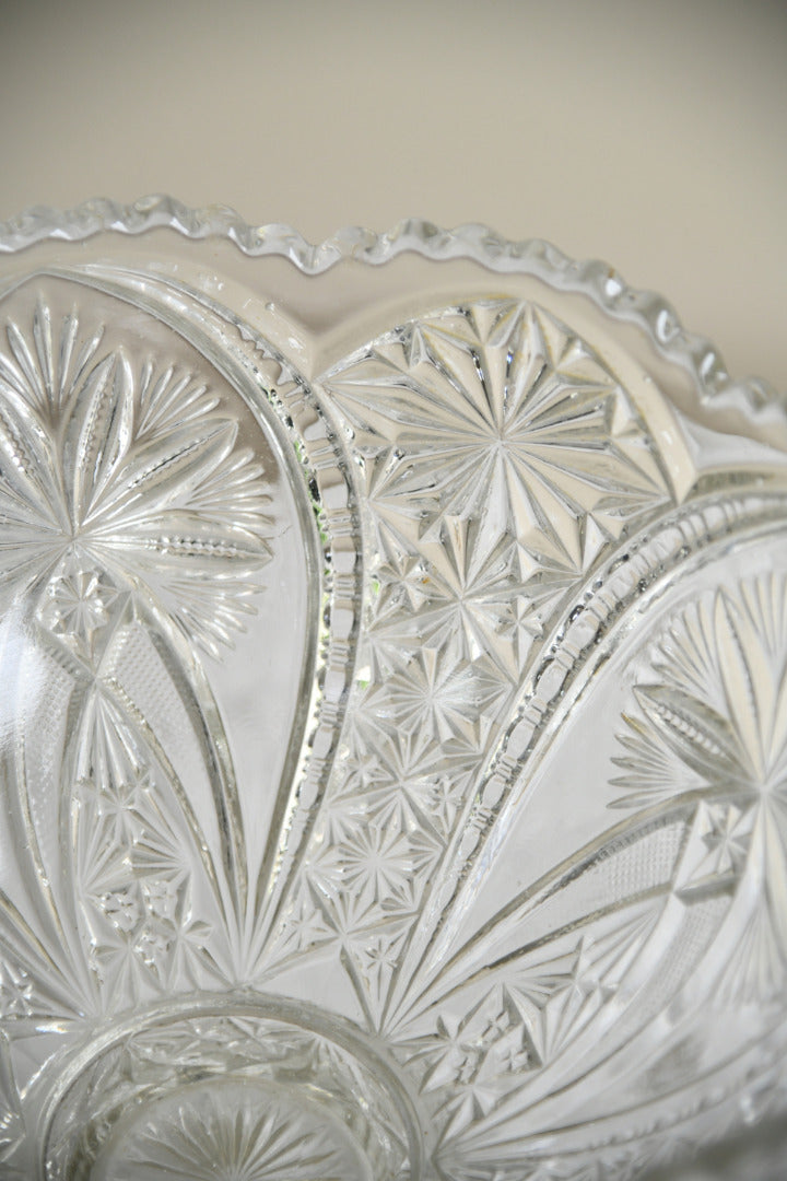 Large Pressed Glass Pedestal Centre Bowl