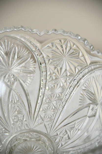 Large Pressed Glass Pedestal Centre Bowl