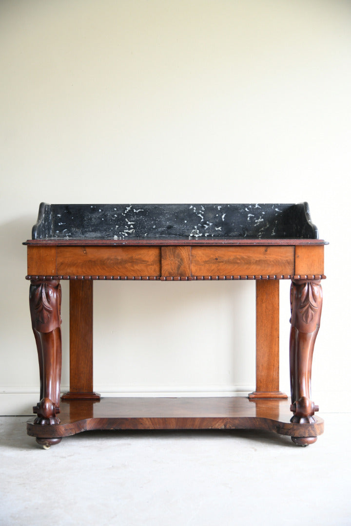 Victorian Mahogany Veneered Marble Top Washstand