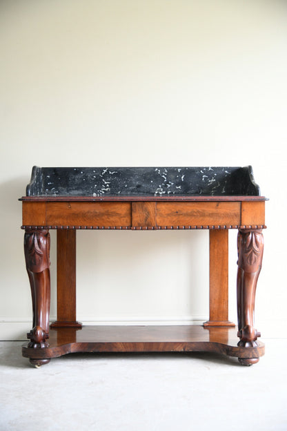 Victorian Mahogany Veneered Marble Top Washstand