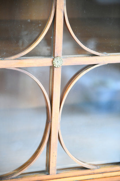 19th Century Biedermeier Satin Birch Glazed Cabinet