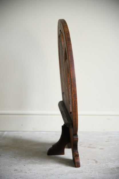 Arts & Crafts Carved Oak Sailing Ship Firescreen