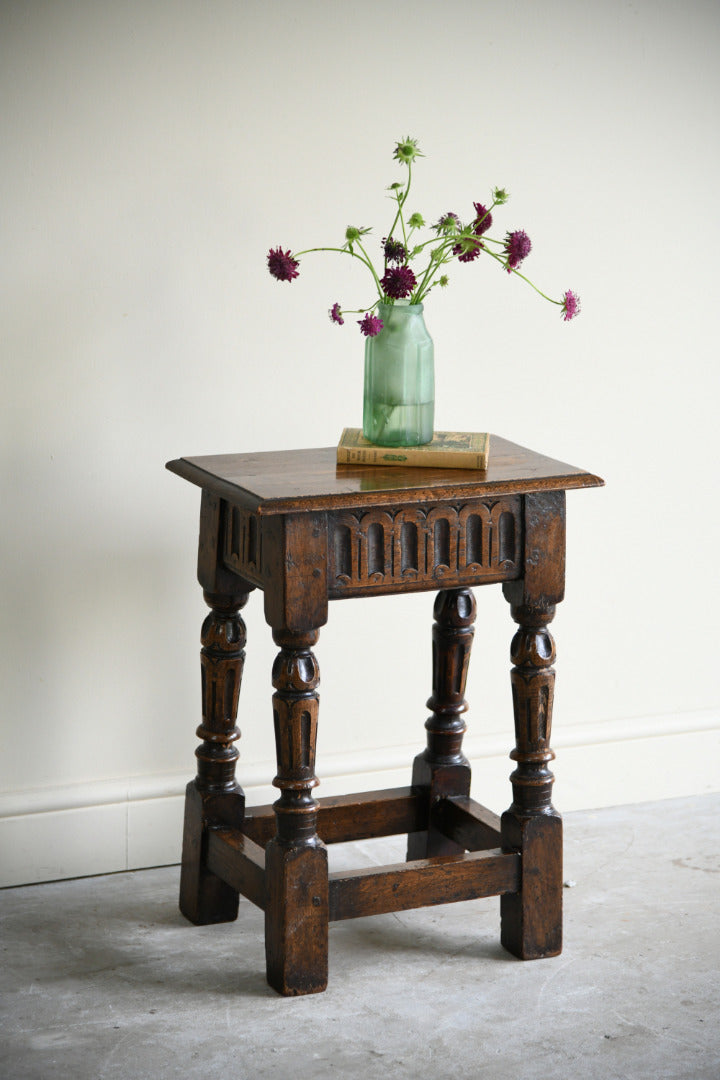17th Century Style Oak Joint Stool / Side Table